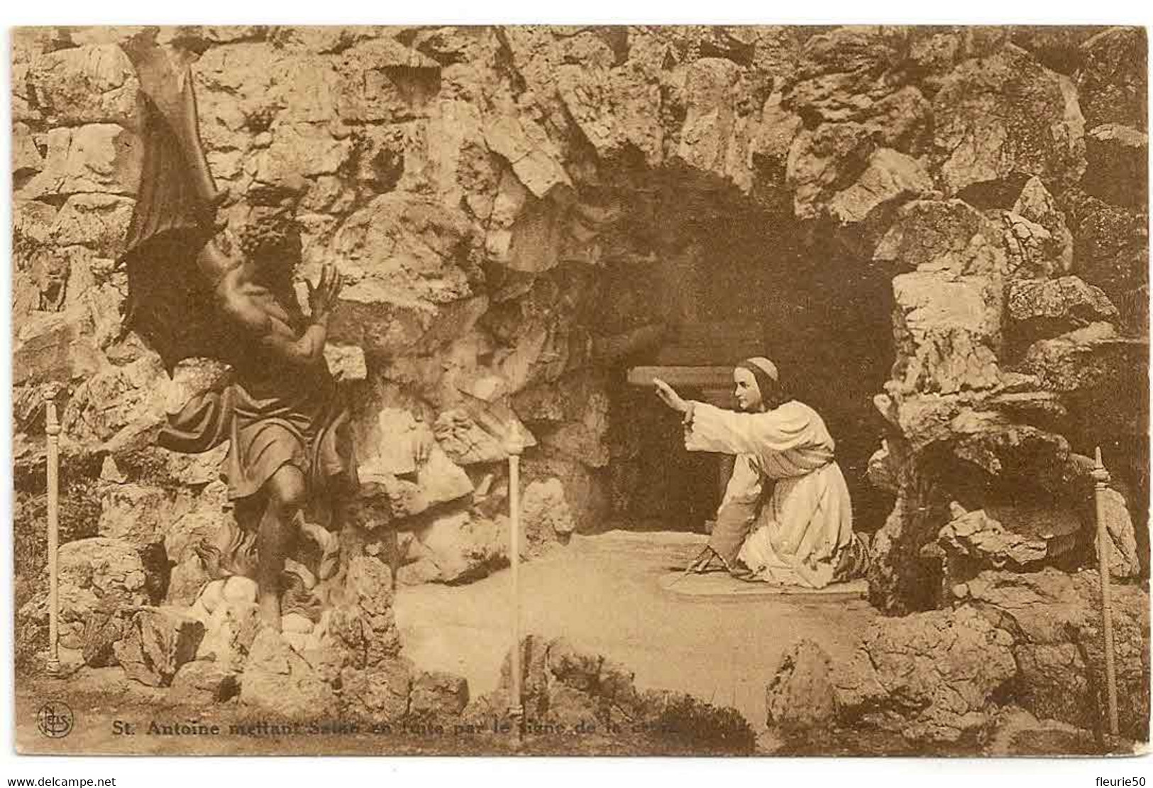 Grottes De St. Antoine à CRUPET - St. Antoine Mettant Satan En Fuite Par Le Signe De La Croix. - Assesse