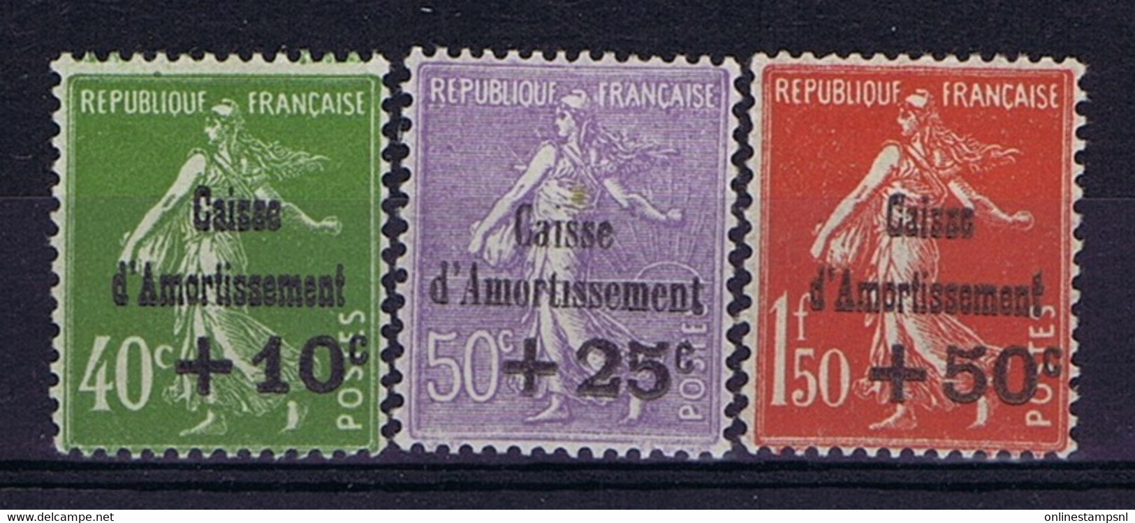 France: Yv 275 - 277  MH/*, Mit Falz, Avec Charnière 1931 Caisse D'Amortissement - Ungebraucht