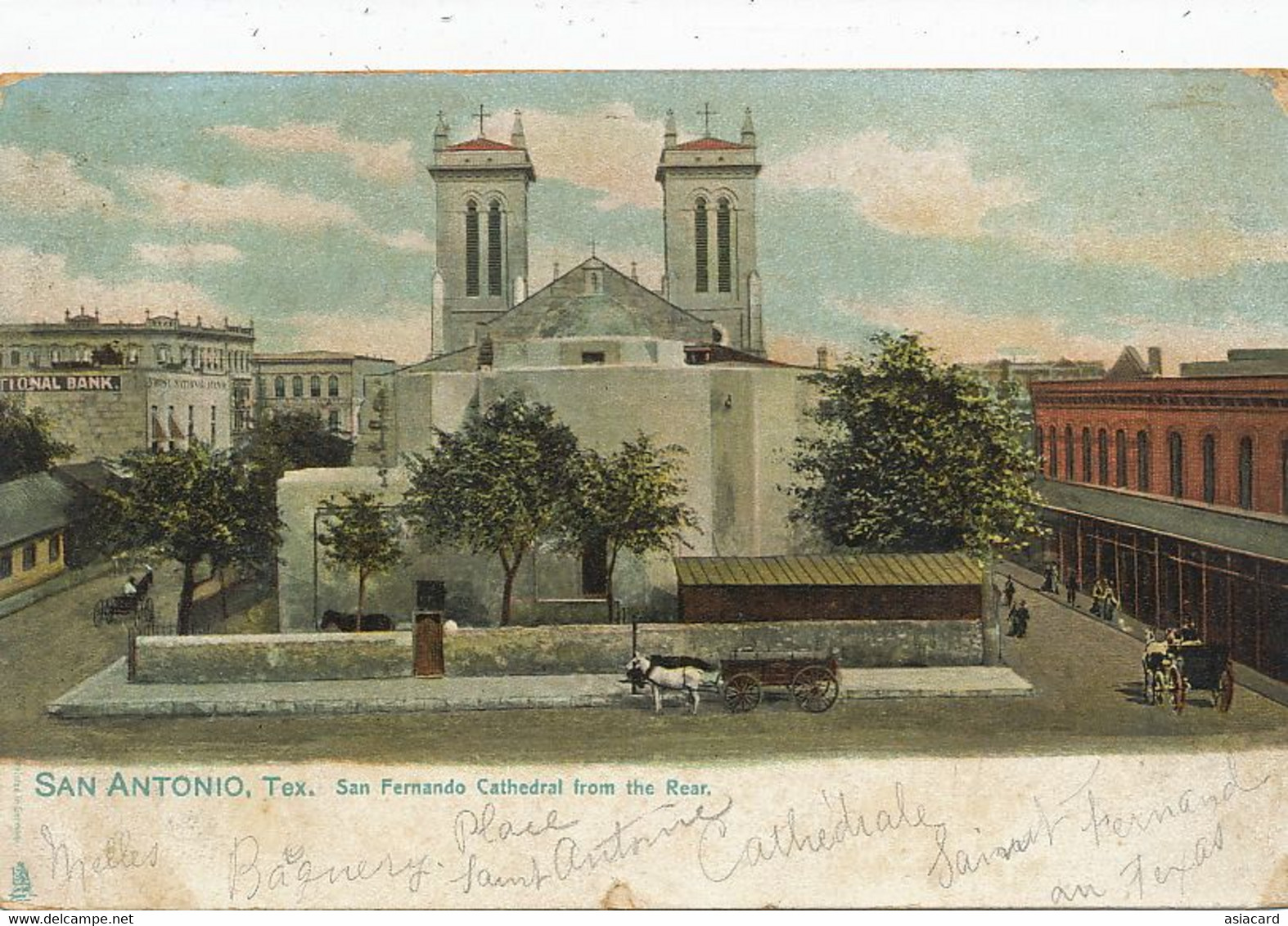San Antonio San Fernando Cathedral From The Rear    Raphael Tuck Used Lafayette To Orthez - San Antonio