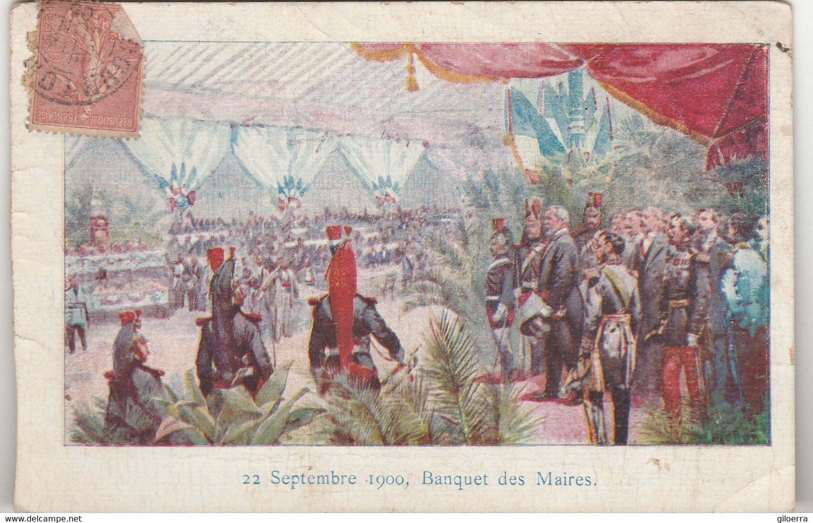 BANQUET DES MAIRES  22 09 1900 (Tampon Poste Courtomer  14 Juillet 1905) - Courtomer