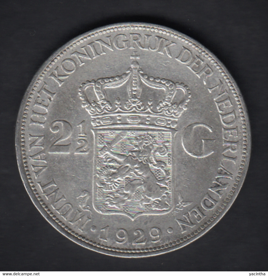 @Y@    Nederland  2 1/2  Gulden 1929  Wilhelmina   (5201) - 2 1/2 Gulden