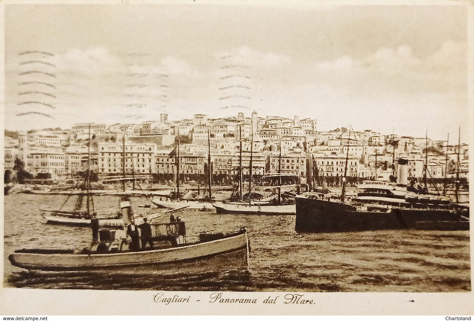 Cartolina - Cagliari - Panorama Dal Mare - 1936 - Cagliari