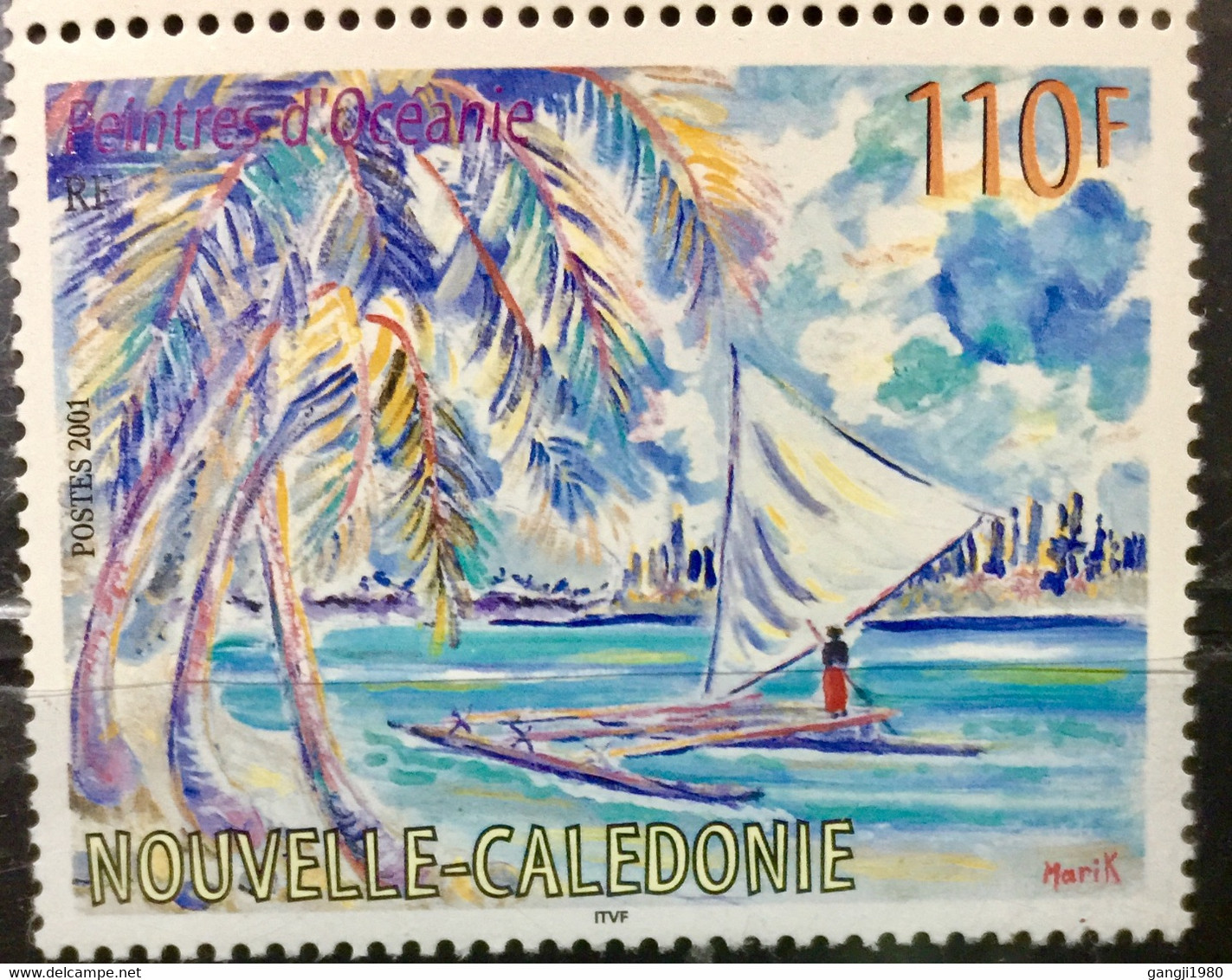 NEW CALEDONIAN 2001 STAMP ON ART, PAINTING SEA , TREE, PEOPLE - Other & Unclassified