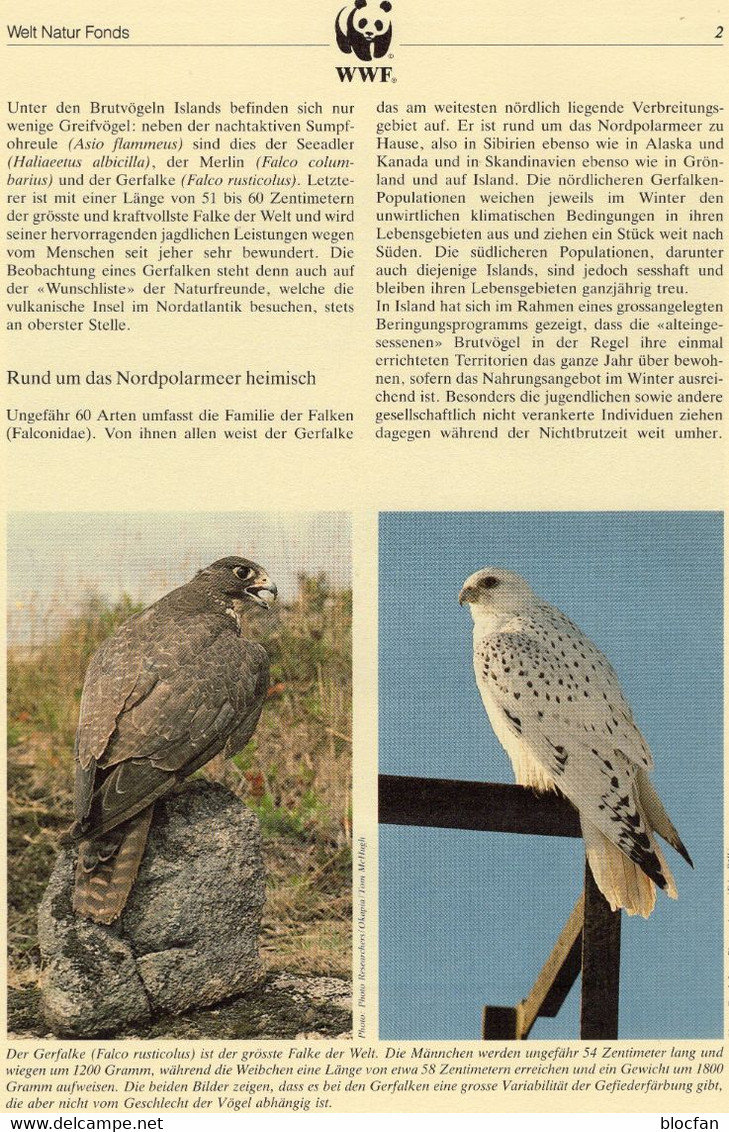 Falken Dokumentation 1992 Set 136 ICELAND 776/9 **, 4MC+ FDC 26€ WWF Gerfalke Naturschutz Fauna Birds Falco Of Wild-life - Briefe U. Dokumente