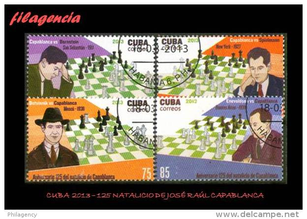 USADOS. CUBA. 2013-09 125 NATALICIO DE JOSÉ RAÚL CAPABLANCA. CAMPEÓN MUNDIAL DE AJEDREZ - Used Stamps