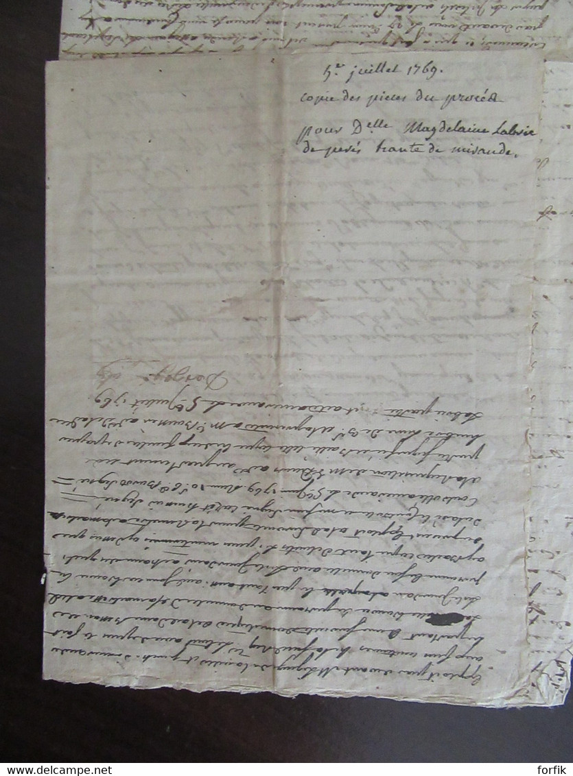 France - Important Manuscrit Ancien 1767 - Papier Timbre 2 Sols, Auch - à Déchiffrer - Manuscripts