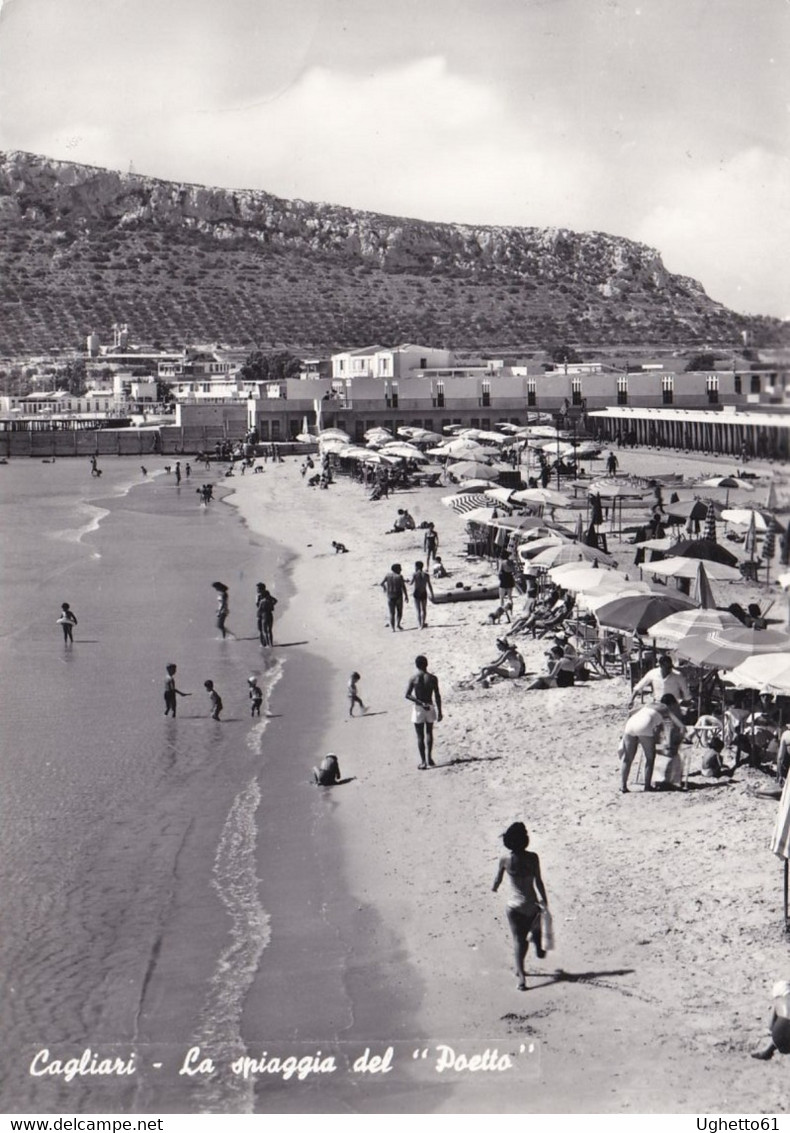 Cagliari - La Spiaggia Del "Poetto" Viaggiata 1956 - Cagliari