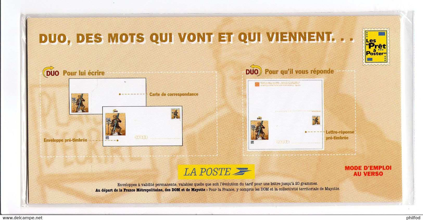 1996 - PAP DUO - Plaisir D'écrire - Neuf Sous Blister - Prêts-à-poster:  Autres (1995-...)