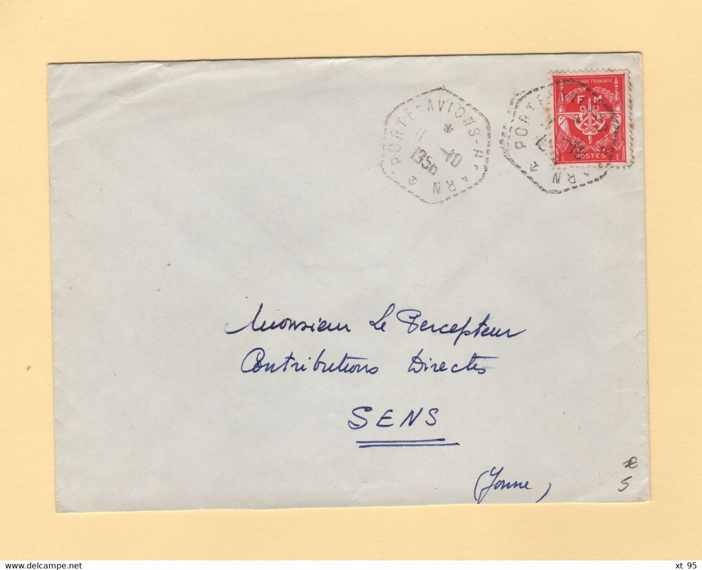 Poste Navale - Porte Avions Bearn - 1956 - Timbre FM - Seepost