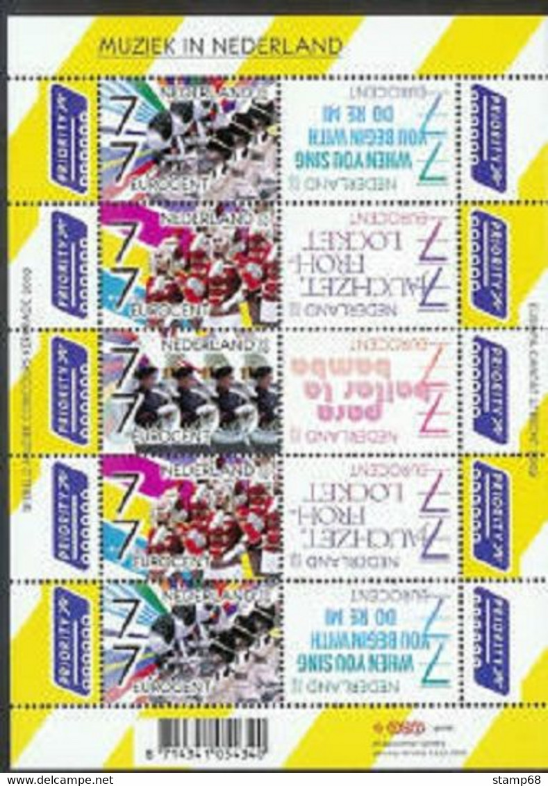 Nederland NVPH 2652-57 V2652-57 Vel Muziek In Nederland 2009 MNH Postfris Music - Otros & Sin Clasificación