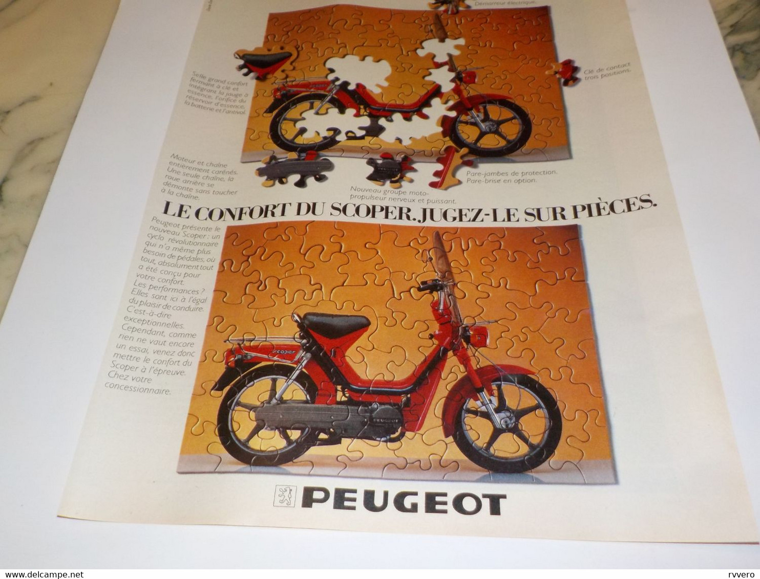 ANCIENNE PUBLICITE LE CONFORT DU SCOPER  PEUGEOT 1983 - Motor Bikes