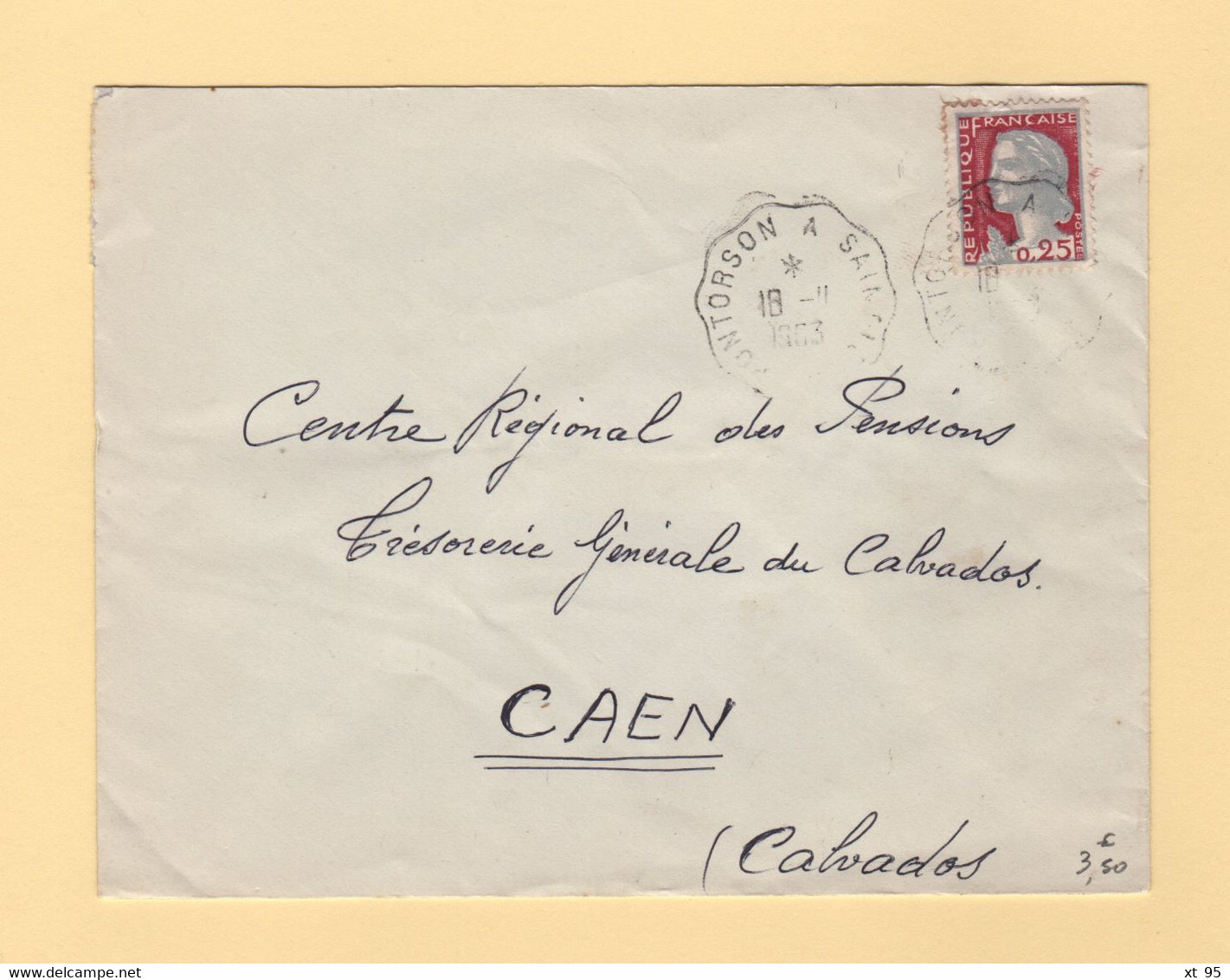 Convoyeur - Pontorson A Saint Lo -1963 - Marianne De Decaris - Railway Post