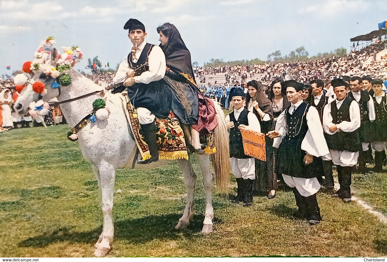 Cartolina - Cavalcata Sarda - Costumi Sardi ( Fluminimaggiore ) - 1966 - Cagliari