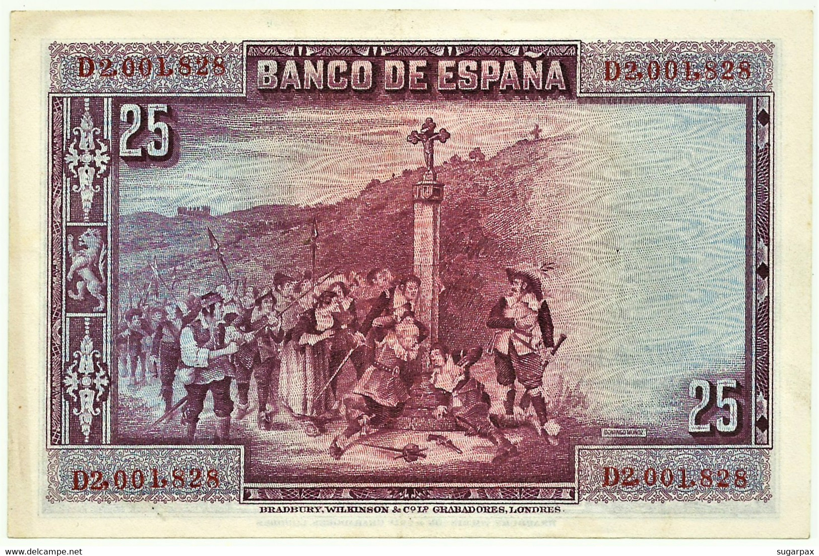 ESPAÑA - 25 Pesetas - 15.08.1928 - Pick 74.b - Serie D - Pedro Calderón De La Barca - Kingdom - 1-2-5-25 Pesetas