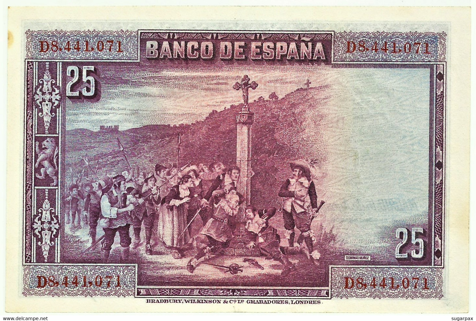 ESPAÑA - 25 Pesetas - 15.08.1928 - Pick 74.b - Serie D - Pedro Calderón De La Barca - Kingdom - 1-2-5-25 Peseten