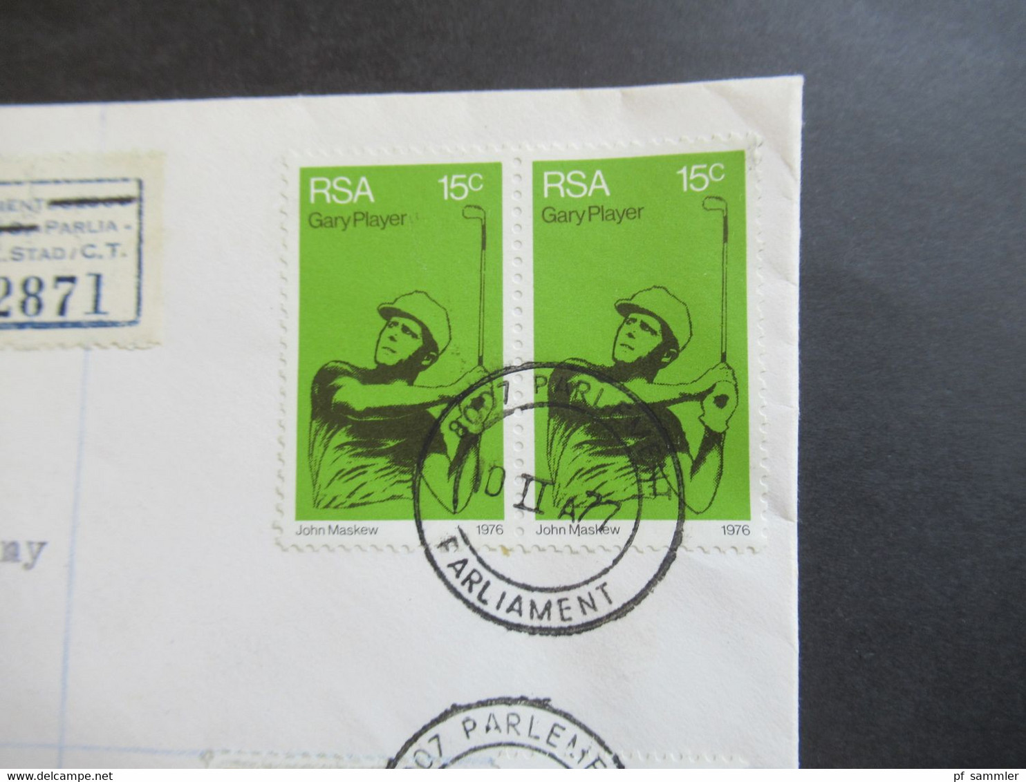 RSA / Süd - Afrika 1977 Air Mail Nach Israel R-Zettel Parlement Parliament K. Stad / Cape Town Volksraad Kaapstad - Lettres & Documents