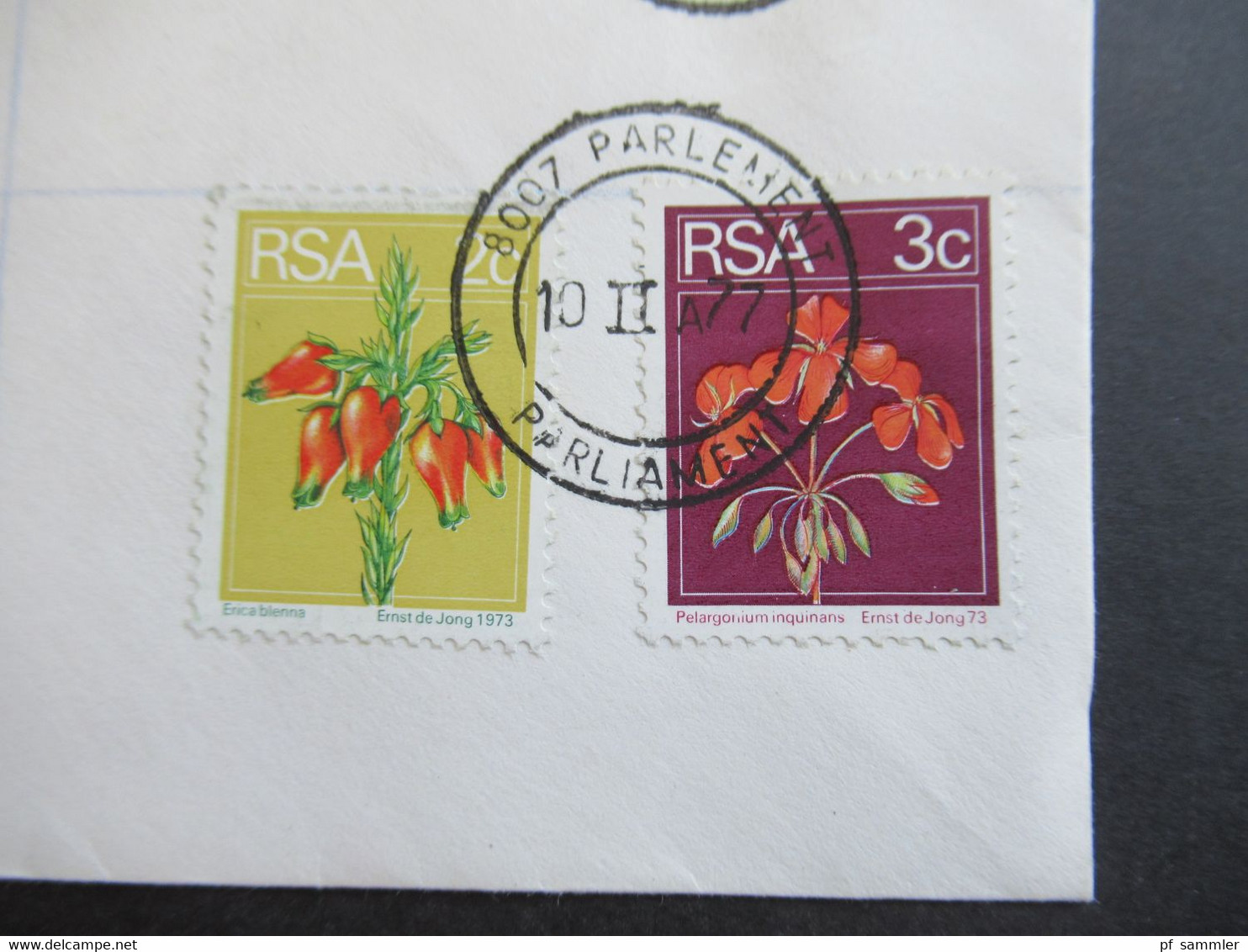 RSA / Süd - Afrika 1977 Air Mail Nach Israel R-Zettel Parlement Parliament K. Stad / Cape Town Volksraad Kaapstad - Brieven En Documenten