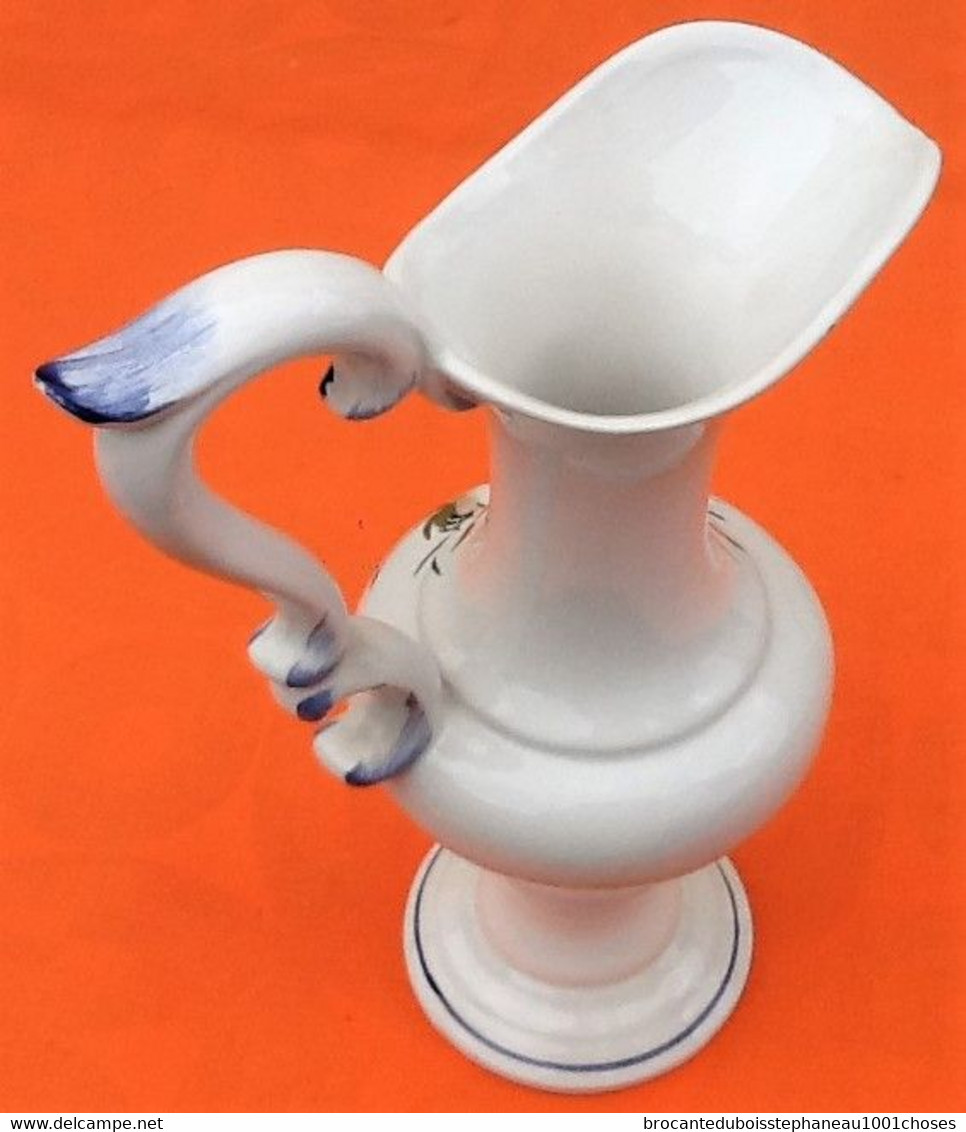 Vase Aiguière Céramique Vénitienne D' Art (Milcéram' S) Faïence Polychrome à Décor Floral - Sin Clasificación