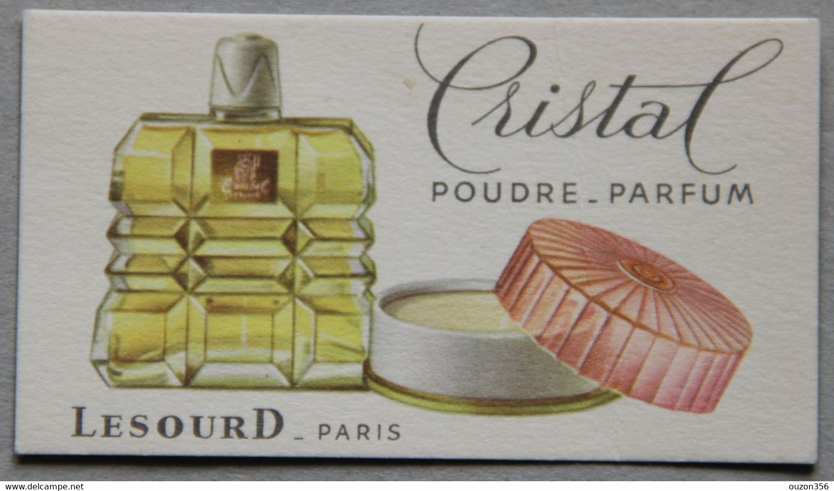 Carte Parfumée Lesourd Paris, Cristal Poudre, Parfum - Anciennes (jusque 1960)