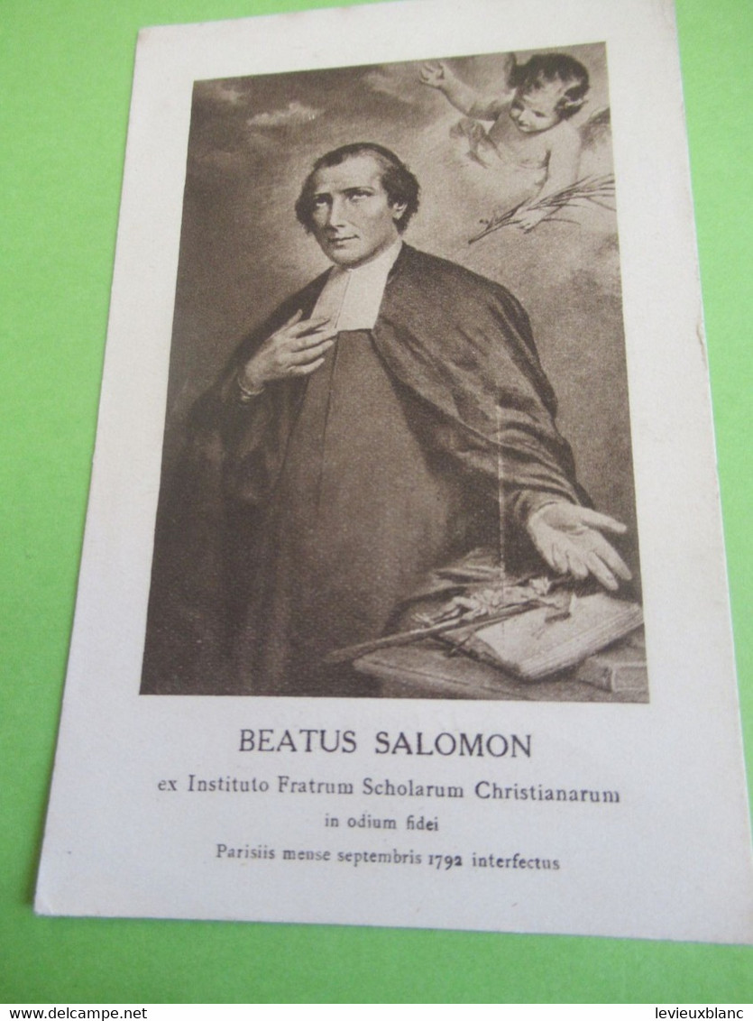 Image Pieuse Ancienne/Bienheureux Frère Salomon/(1745-1792)Triduum Solennel/Pie XI/Boulogne Sur Mer/1926         IMPI104 - Religion & Esotericism