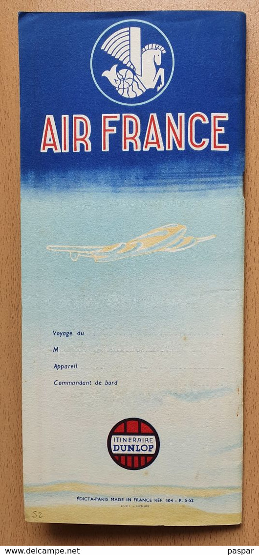 Brochure Air France - Cartes itinéraires Dunlop AEF- AOF 1952