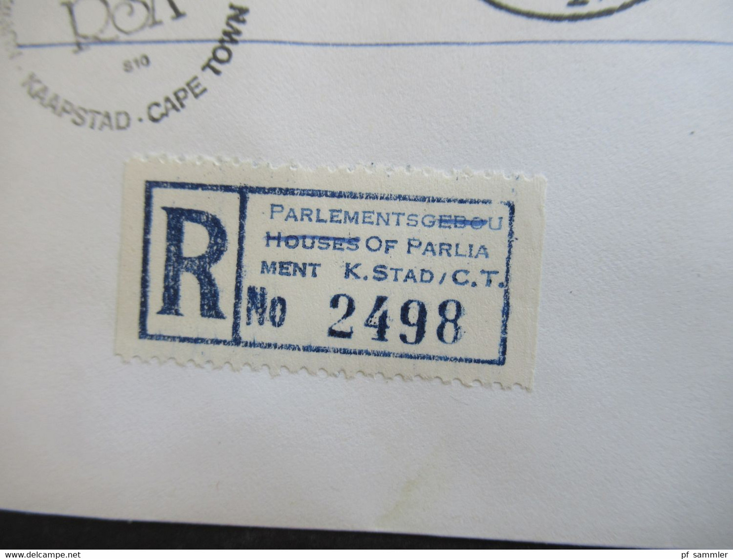 RSA / Süd - Afrika 1984 Air Mail Nach Israel R-Zettel Parlement Parliament K. Stad Umschlag House Of Assembly Cape Town - Lettres & Documents