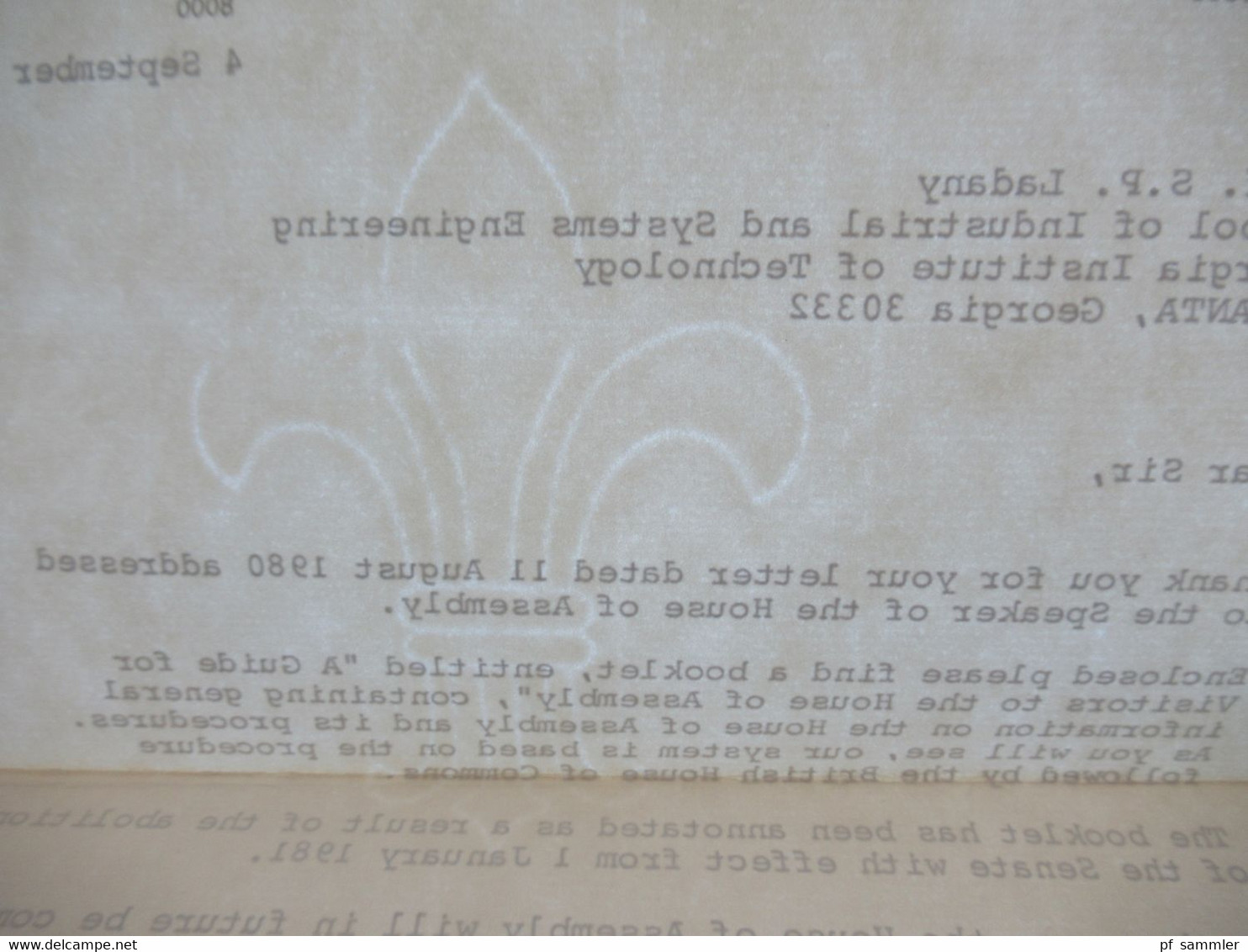 RSA / Süd - Afrika 1980 Briefpapier Parliament Of The RSA Houses Of Parliament Mit Unterschrift Secretary To Parliament - Lettres & Documents