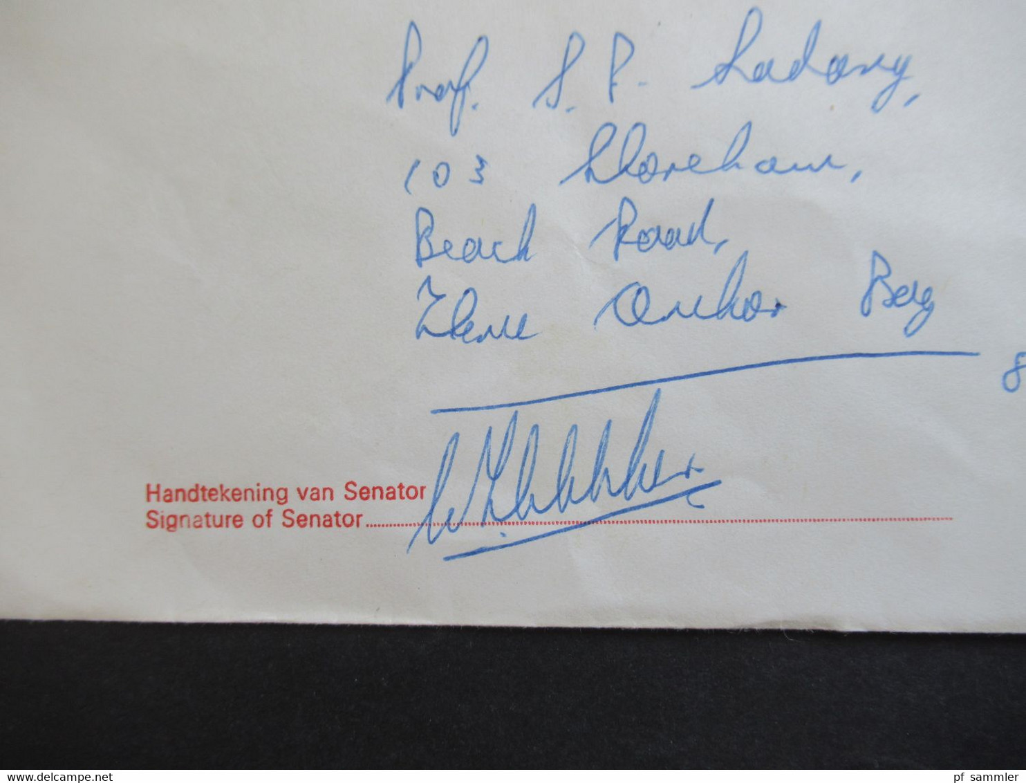RSA / Süd - Afrika 1980er Jahre Umschlag Amptelik - Official And Signature Of Senator In Die USA Gesendet - Brieven En Documenten