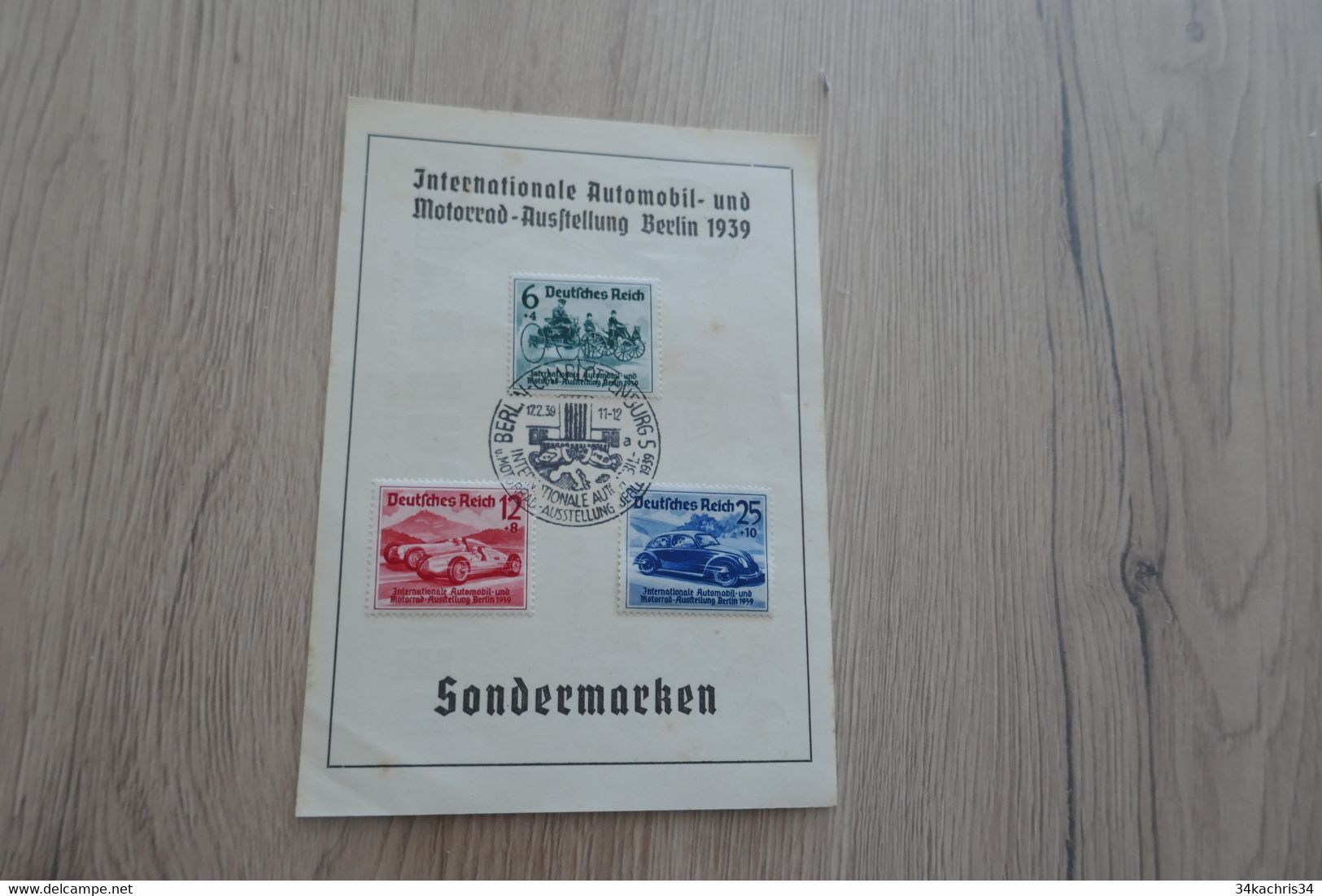 BERLIN-CHARLOTTENBURG - 1939 , INTERNATIONALE AUTOMOBIL-   3 TP Sondermarken - Covers & Documents