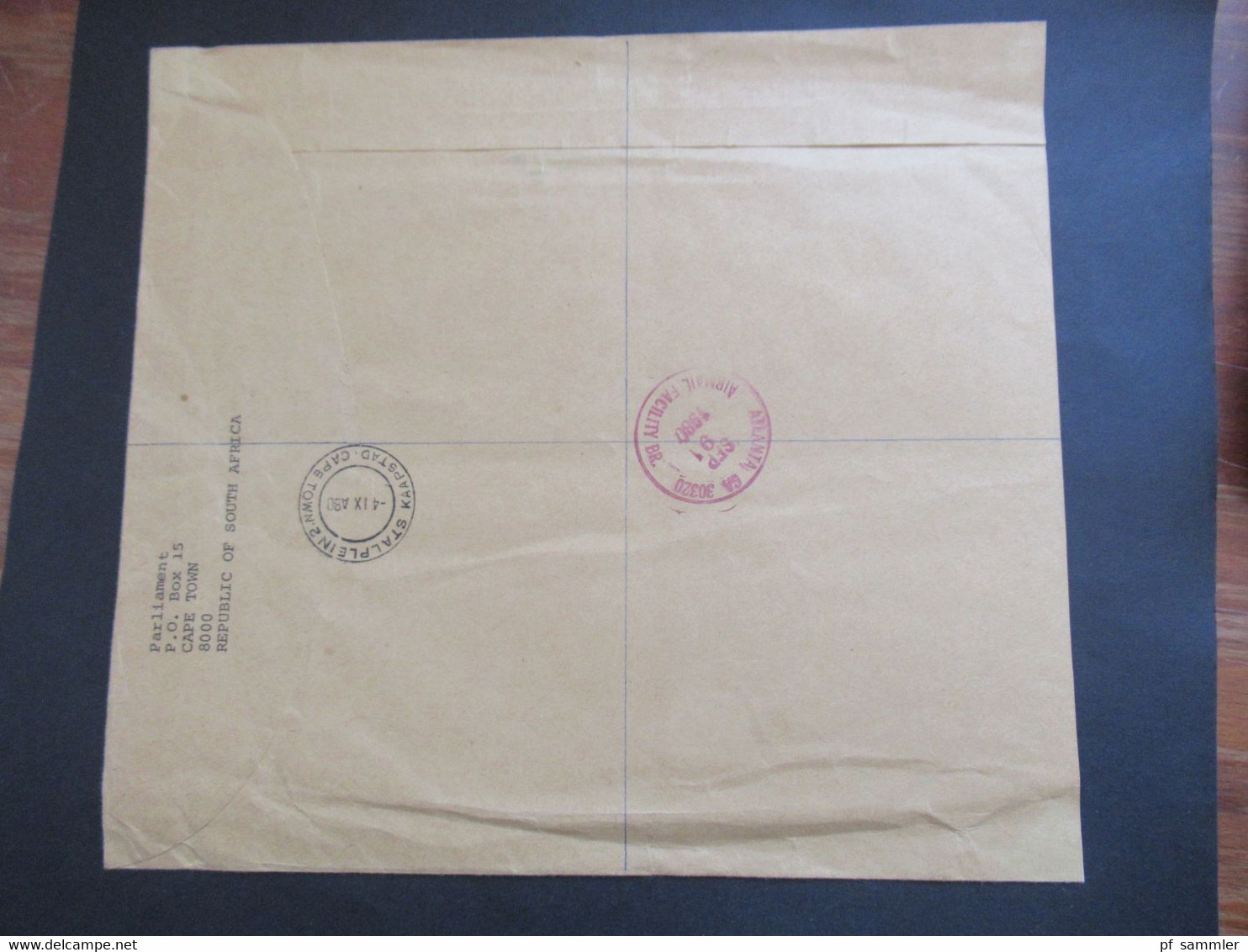RSA / Süd - Afrika 1980 Parliament Is Recessed!! Einschreiben Staplein Registered Post Air Mail In Die USA Mit Ank. Stp. - Brieven En Documenten
