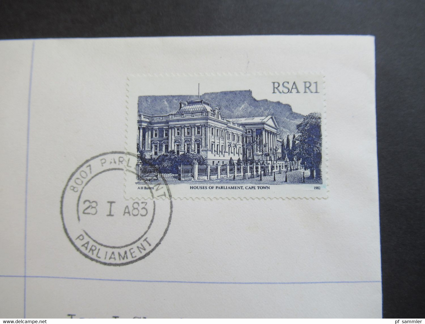 RSA / Süd - Afrika 1983 Einschreiben R-Zettel Parlement Parliament K.Stad / C.T. Stempel Post Office Parliament - Brieven En Documenten
