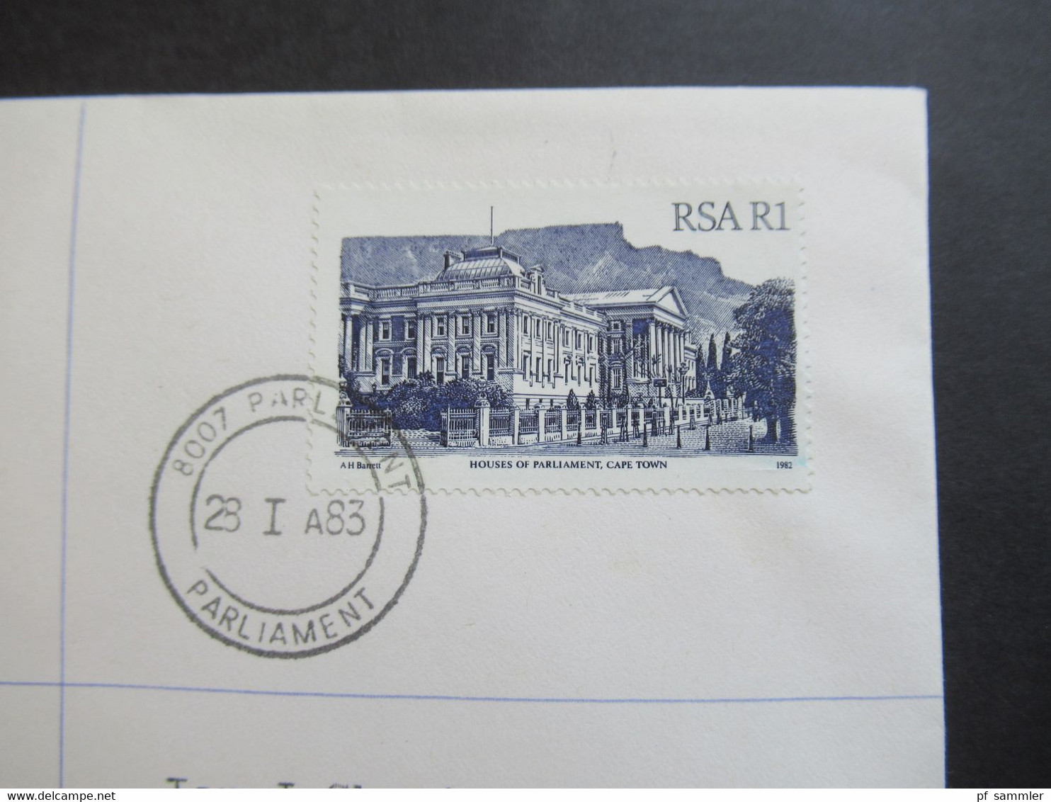 RSA / Süd - Afrika 1983 Einschreiben R-Zettel Parlement Parliament K.Stad / C.T. Stempel Post Office Parliament - Briefe U. Dokumente