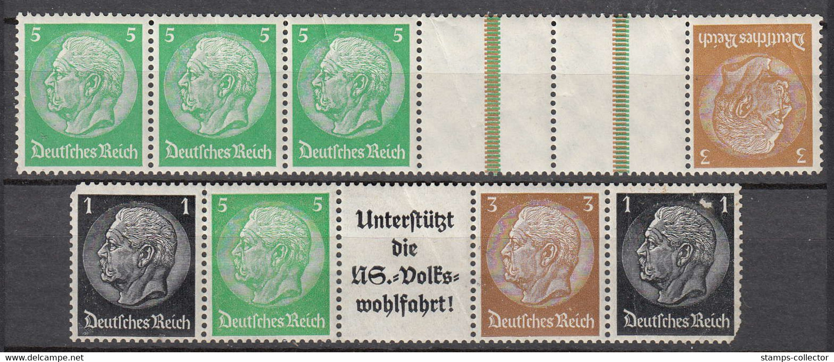 Reich. 1936.  2 Stripe With Hindenburg. MH. 1pf Is Missing Corner - Libretti