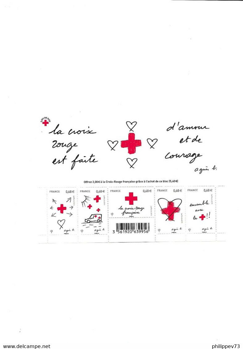 Au Profit De La Croix Rouge .Amour Et Courage 2015  N° F5001 Ou 5001-5002-5003-5004-5005  N** - Mint/Hinged