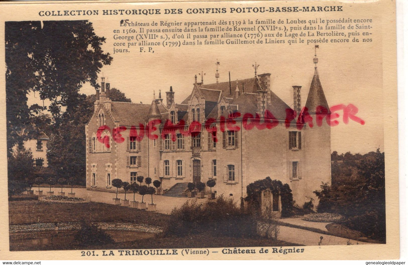 86- LA TRIMOUILLE - CHATEAU DE REGNIER -VIENNE - La Trimouille