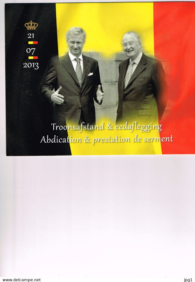 ROIS ALBERT II ET PHILIPPE DE BELGIQUE : Prestation De Serment. Bloc Neuf. 2013. Dans Sa Gaine D'origine. - Familias Reales