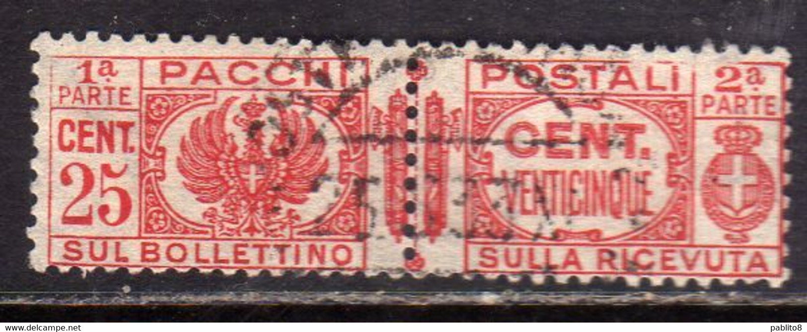 ITALIA REGNO 1927 PACCHI POSTALI FASCI CENT. 25 USATO - Postal Parcels