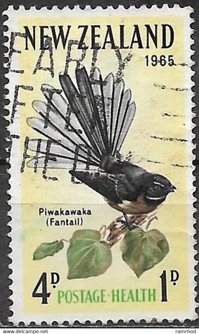 NEW ZEALAND 1965 Health Stamps - 4d.+1d - Collared Grey Fantail AVU - Used Stamps