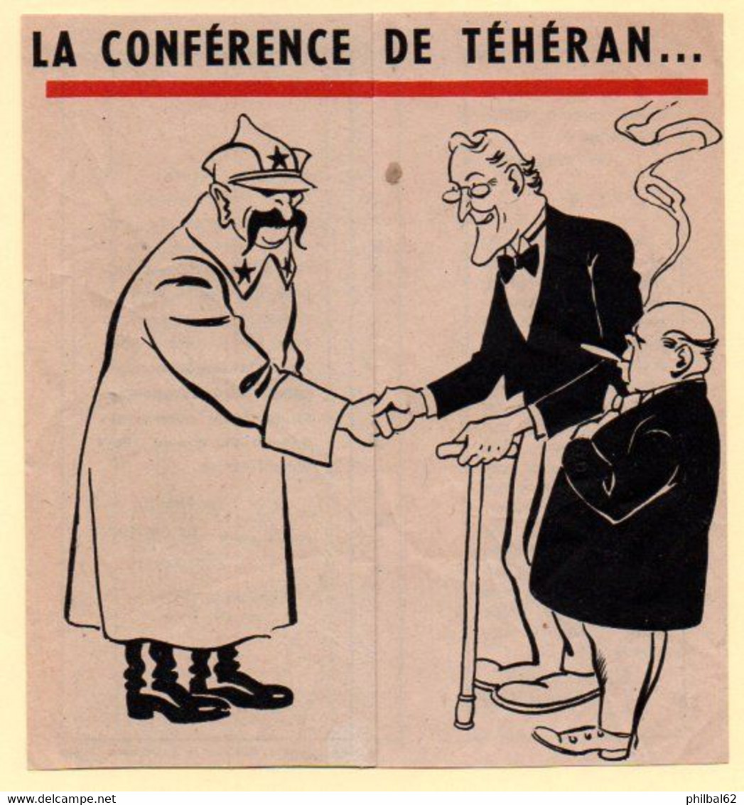 WW2. Dépliant 4 Volets : Conférence De Téhéran 1943. - Historical Documents