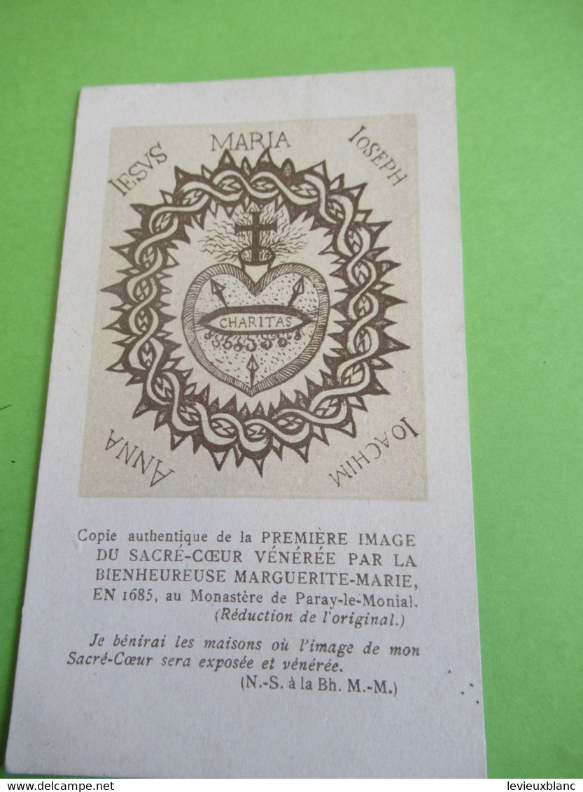 Image Pieuse Ancienne/Sacré Coeur Vénéré Par La Bienheureuse Marguerite-Marie/Monastère De Paray Le Monial/1894   IMP107 - Religion & Esotericism