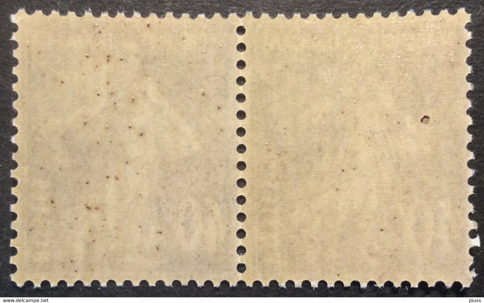 237 - 1 **Semeuse 40c Outremer Neuf ** Paire - 1906-38 Semeuse Camée