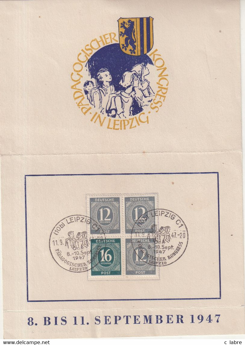 ALLEMAGNE : OBL . " LEIPZIG " . 1947 . - Lettres & Documents