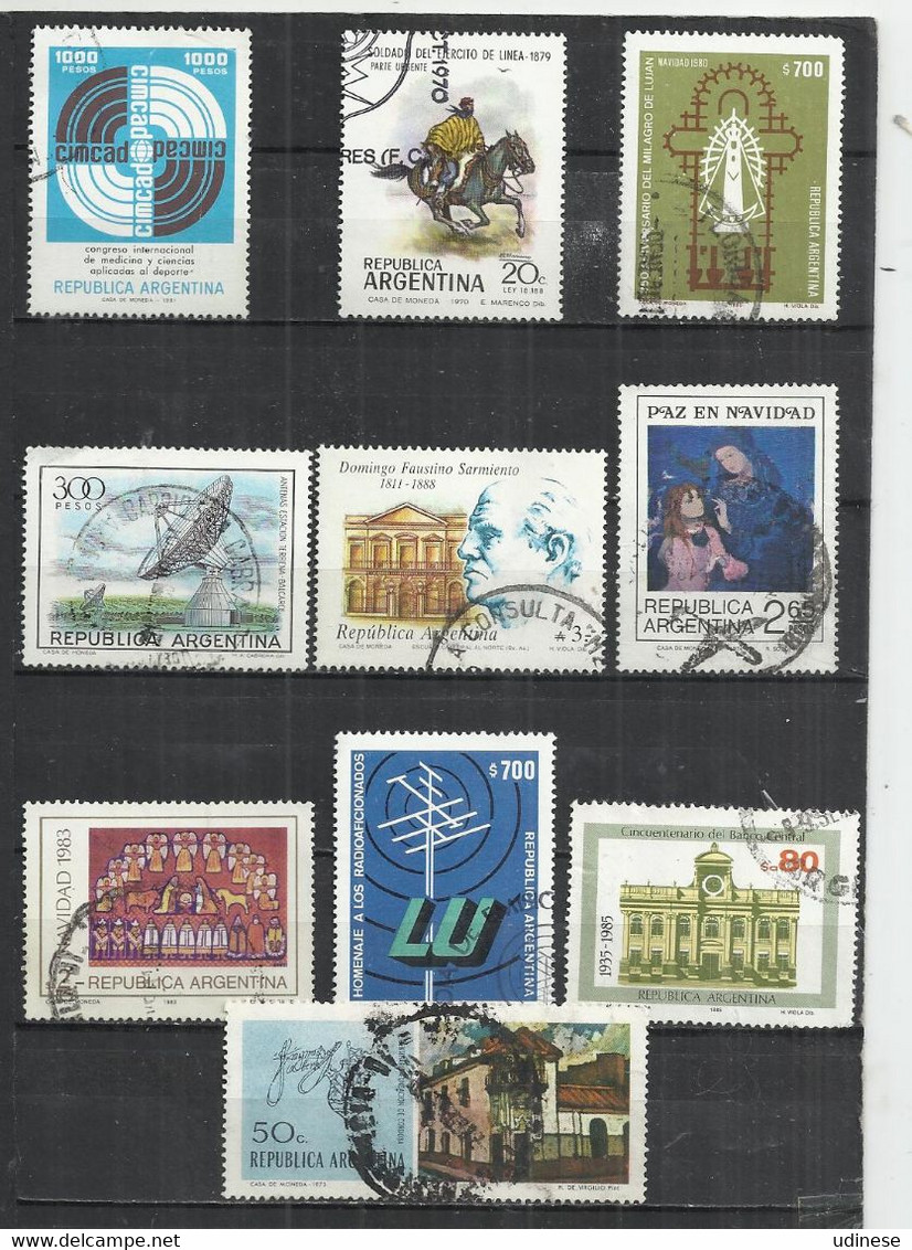 TEN AT A TIME - ARGENTINA - LOT OF 10 DIFFERENT 1 - USED OBLITERE GESTEMPELT USADO - Verzamelingen & Reeksen