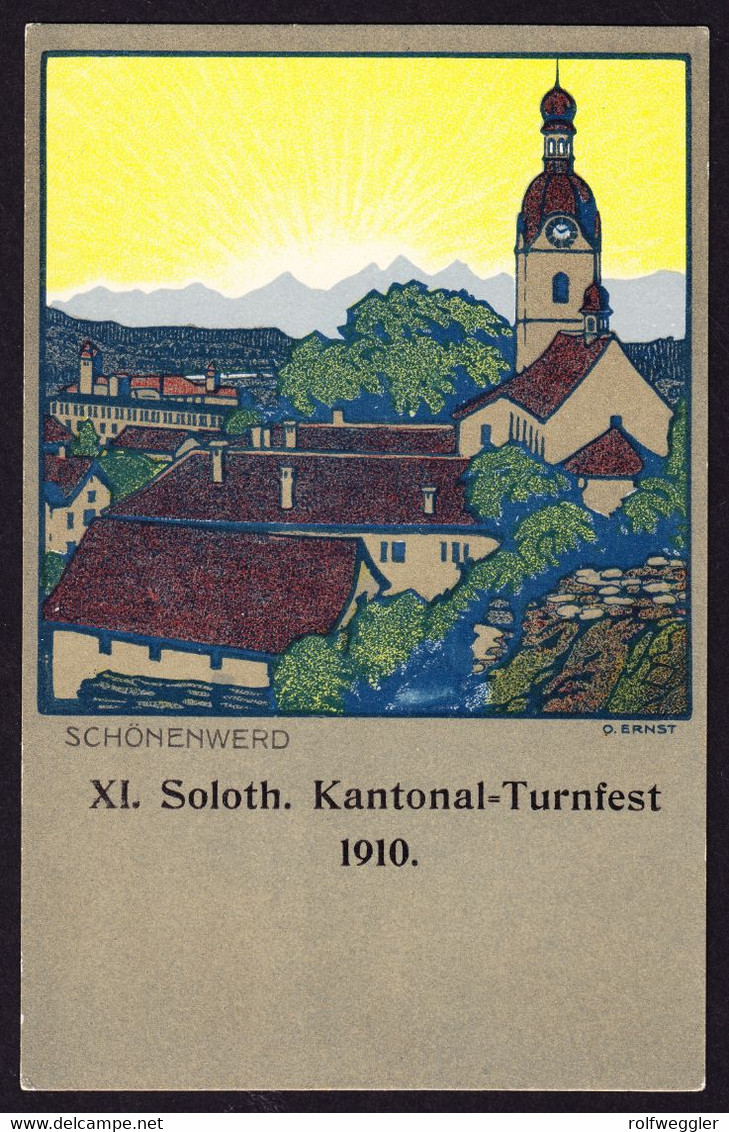 1910 Ungelaufene AK, XI Soloth. Kantonal-Turnfest In Schönenwerd. Künstler: O. Ernst - Schönenwerd