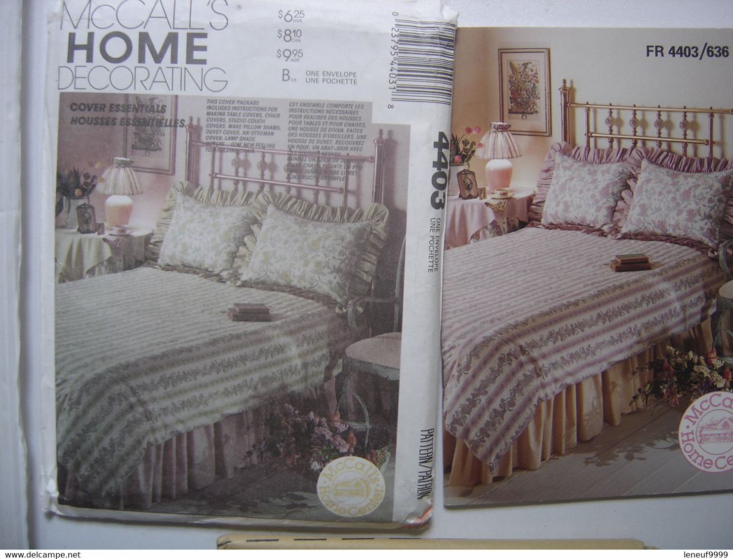 PATRON Patroon McCall's Pattern HOME DECORATING 4403 Housses Essentielles - Patterns