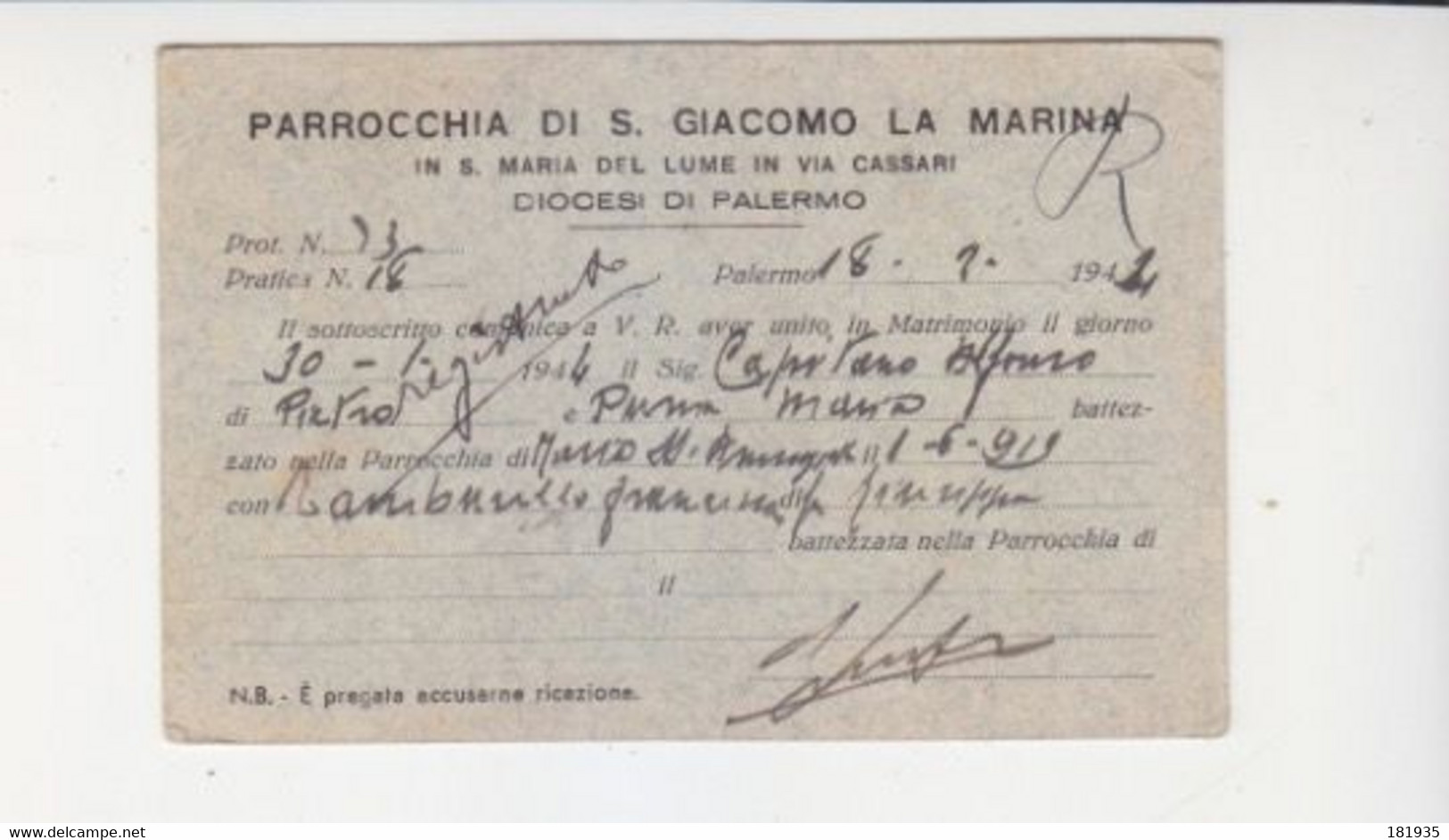 Amgot Card Cartolina Affr. Cm.15-Italy Italia - Occup. Anglo-americana: Napoli