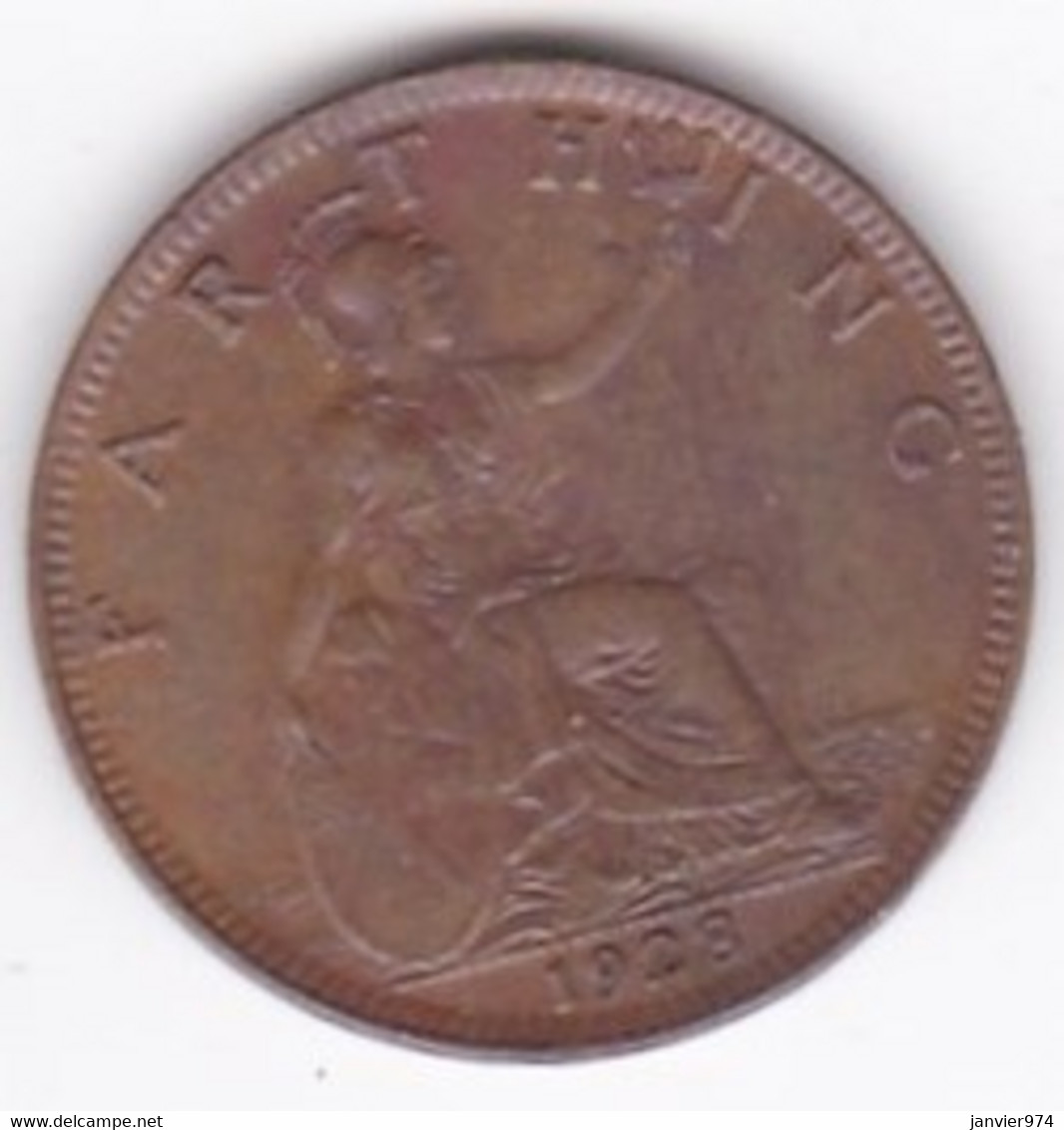 Grande-Bretagne 1 Farthing 1928 George V, KM# 825 - B. 1 Farthing