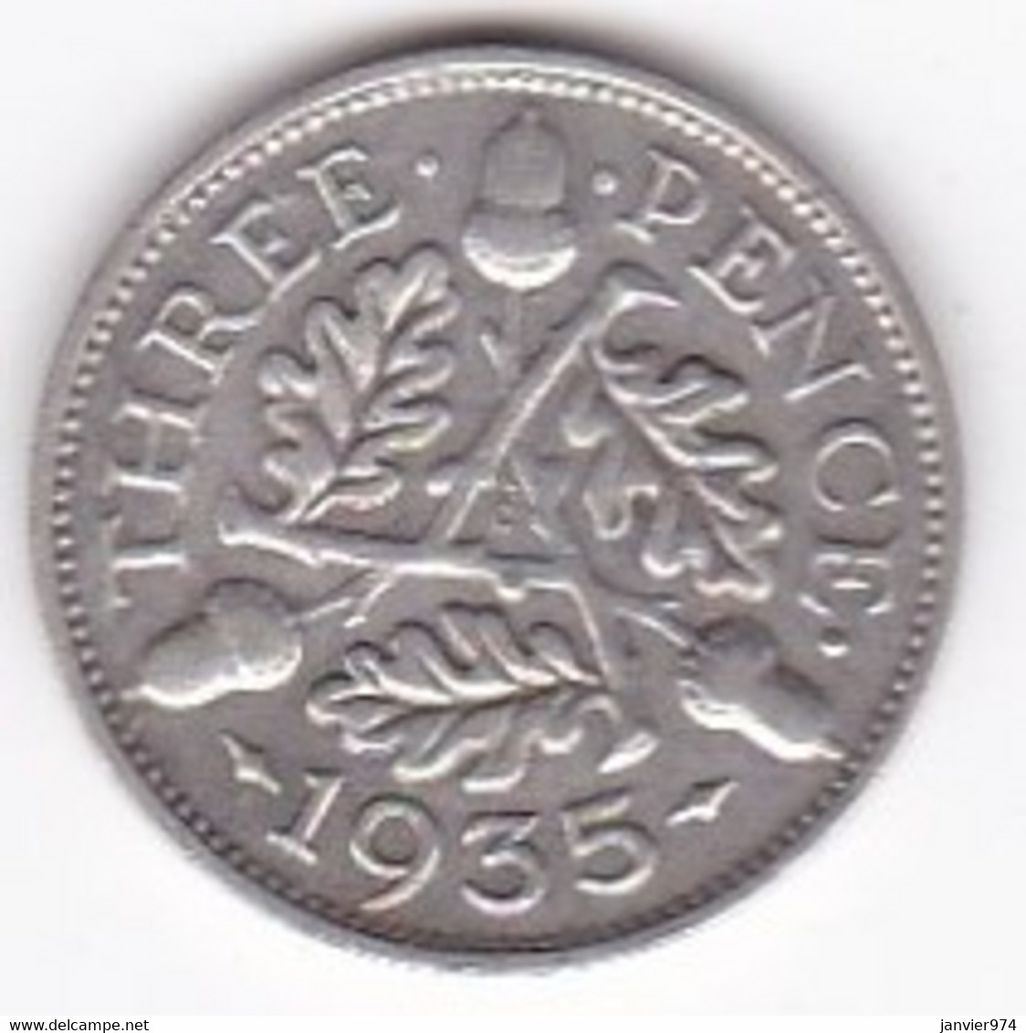 Grande Bretagne. 3 Pence 1935 . George V, En Argent , KM# 831 - F. 3 Pence