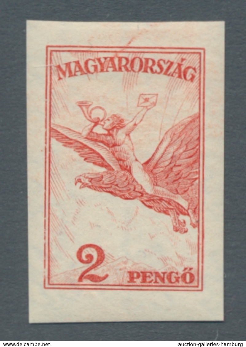 Ungarn: 1927-1930, Flugpostmarken Inklusive Ergänzungswerte, Der Komplette Satz Ungezähnt, Breitrand - Ungebraucht