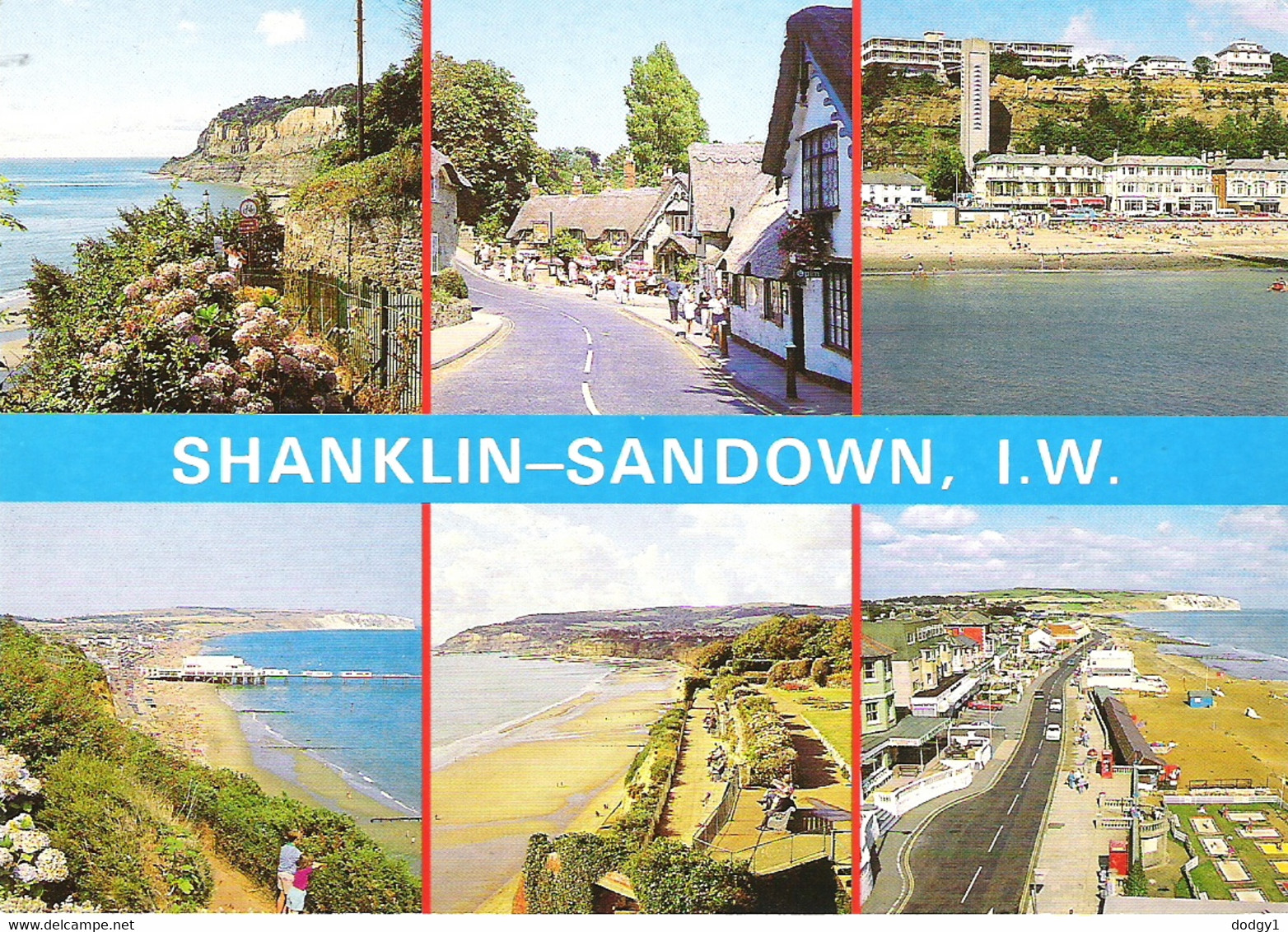 SCENES FROM SHANKLIN AND SANDOWN, THE ISLE OF WIGHT, ENGLAND. USED POSTCARD Qq8 - Sandown